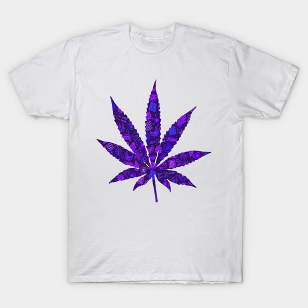 Purple Weed Cannabis Design Cool T-Shirt by Lin Watchorn 
